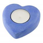 Teelichthalter Herz blau glanzton mit Jumbo, Maxi -Teelicht, Dekoration, Geschenk, Handemade